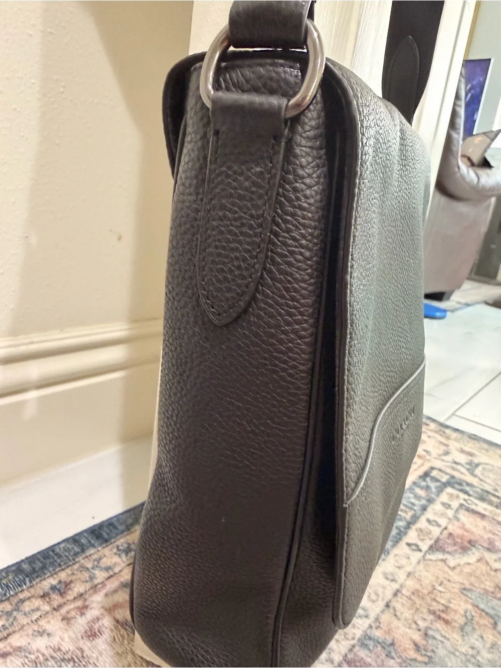 Coach Black Pebbled Leather Men's Messenger Bag